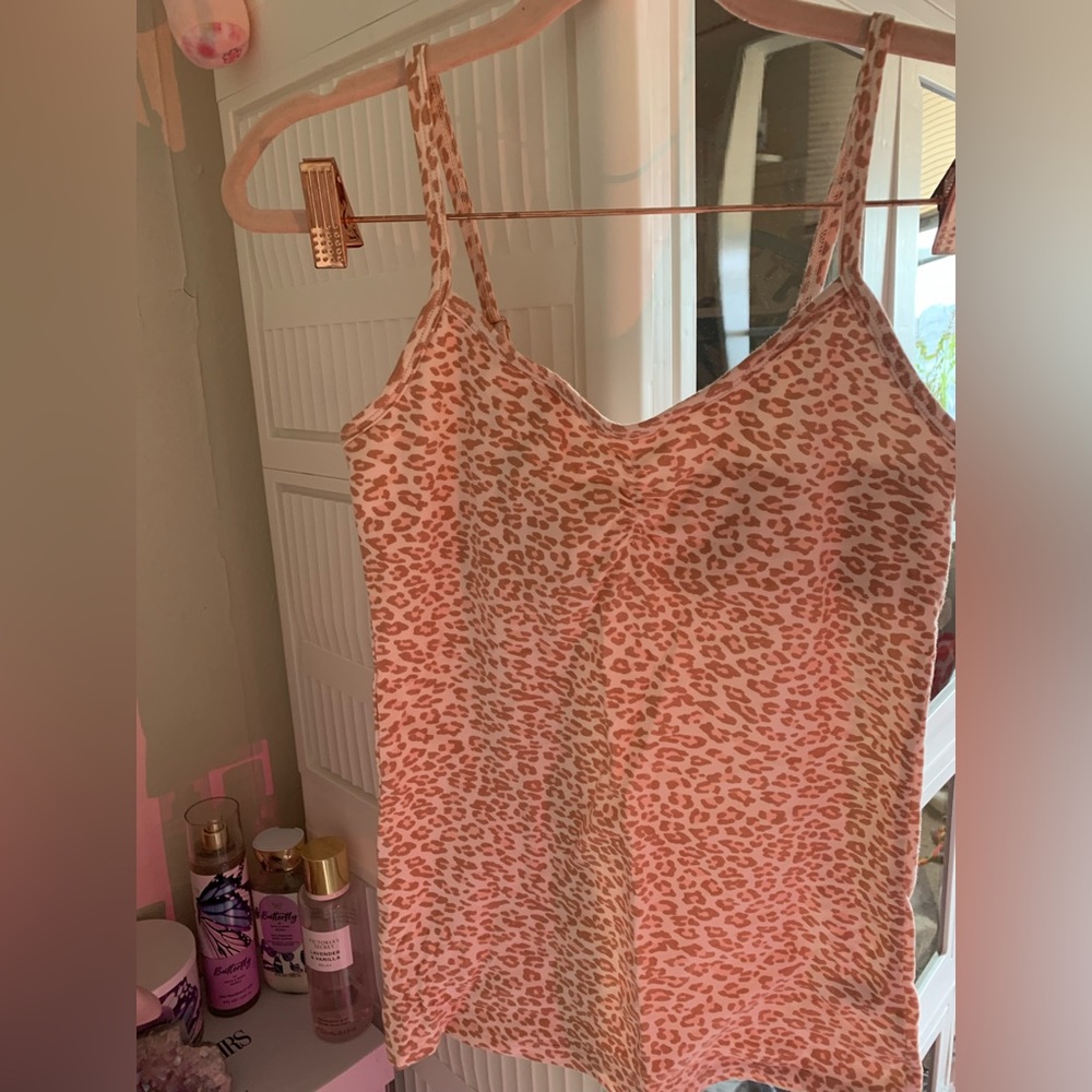 Aerie peach leopard print tank